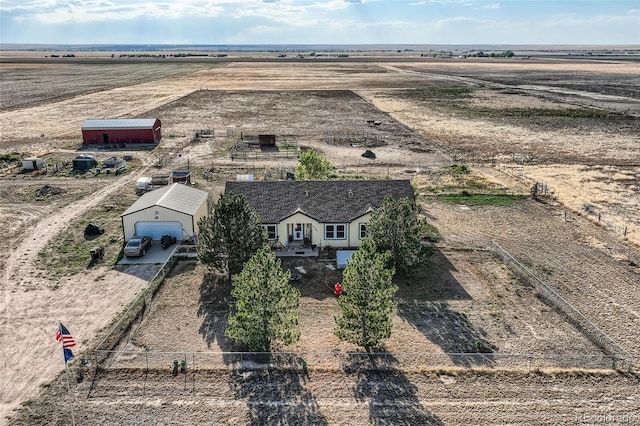 bird's eye view with a rural view