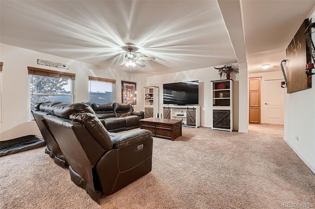 living room with carpet floors