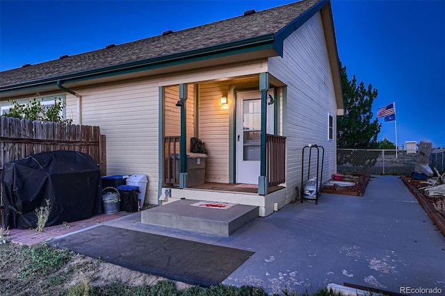 rear view of property with a patio area