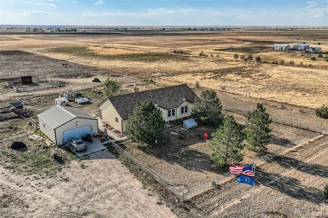 aerial view with a rural view