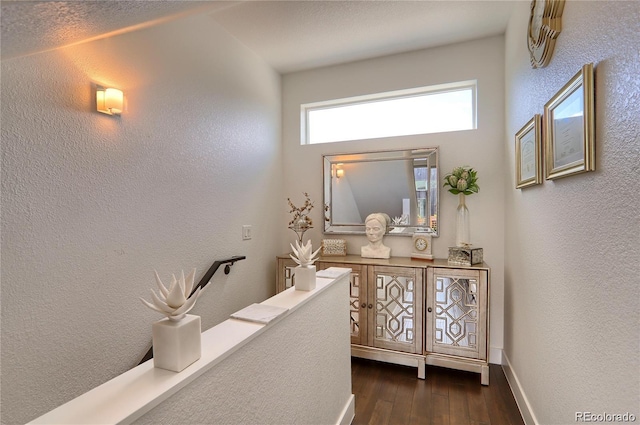 3030 Wilson Ct Unit 5, Denver, CO 80205 - hallway with dark wood-type flooring and a textured wall