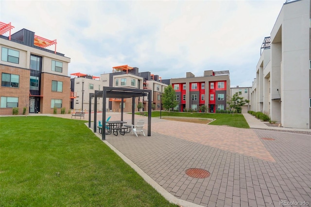 3030 Wilson Ct Unit 5, Denver, CO 80205 - view of community featuring a lawn, a residential view, and a gazebo