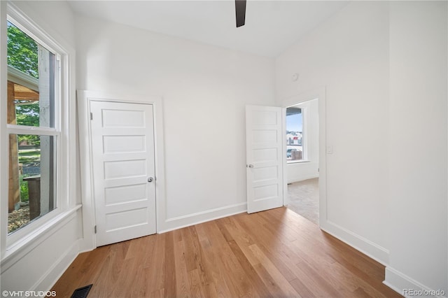3817 Osage St, Denver, CO 80211 - unfurnished room with light wood-style flooring and ceiling fan