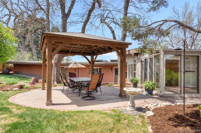 view of patio / terrace featuring a gazebo