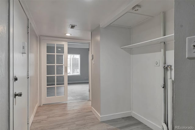 interior space featuring light hardwood / wood-style flooring