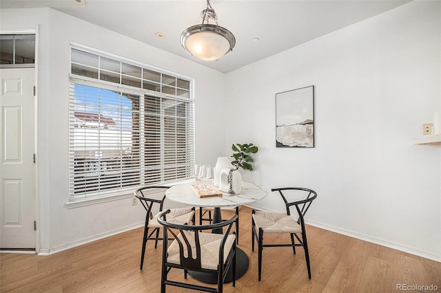 dining room with light hardwood / wood-style floors