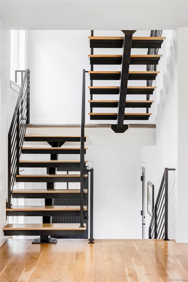 108 Arapahoe St, Golden, CO 80403 - stairs with wood finished floors