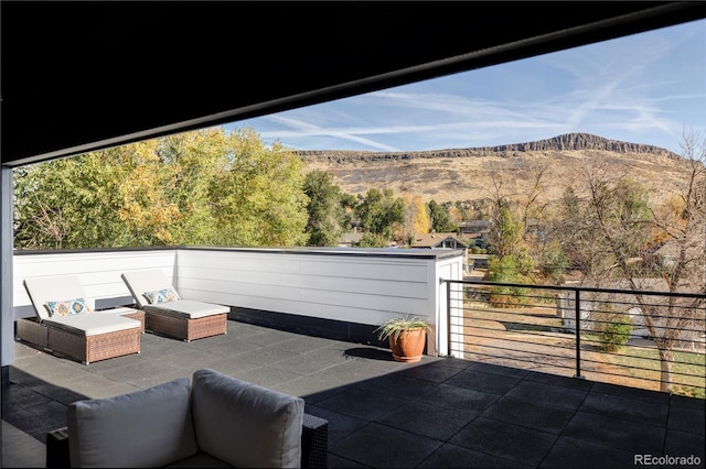 108 Arapahoe St, Golden, CO 80403 - view of patio with a balcony, a mountain view, and an outdoor living space