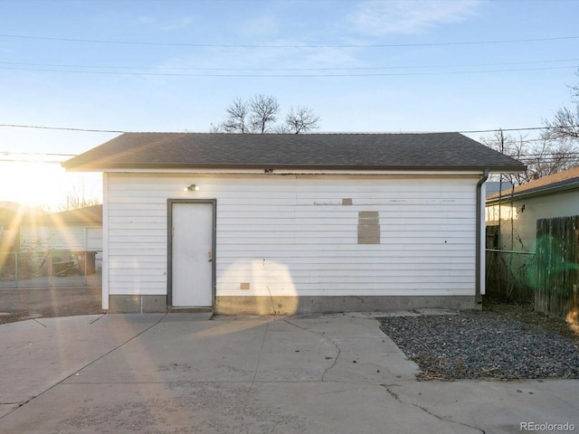 view of garage