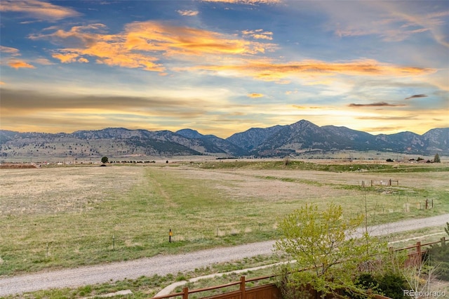 mountain view with a rural view