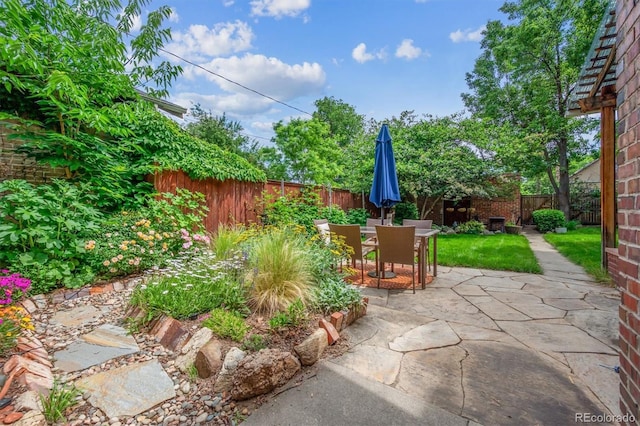 3044 W 40th Ave, Denver, CO 80211 - fenced backyard featuring a patio area and outdoor dining area