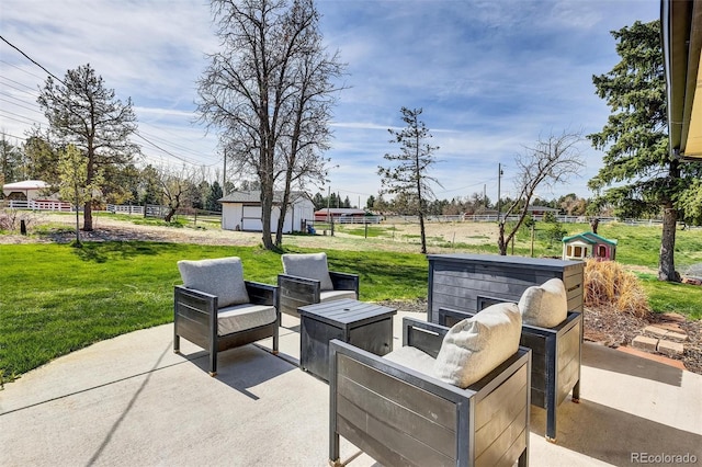 view of patio with outdoor lounge area