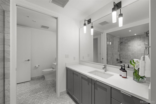 1750 Wewatta St Unit 1227, Denver, CO 80202 - full bath with vanity, a tile shower, and tile patterned flooring