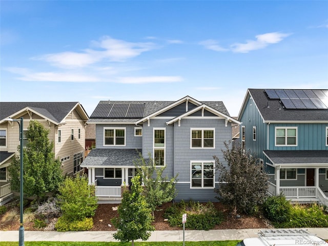 craftsman house with solar panels