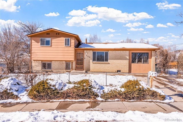 view of split level home