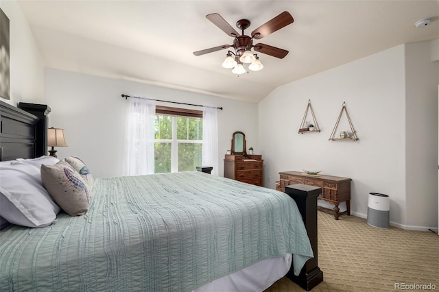 902 Jarvis Dr, Erie, CO 80516 - bedroom featuring carpet floors, baseboards, a ceiling fan, and lofted ceiling