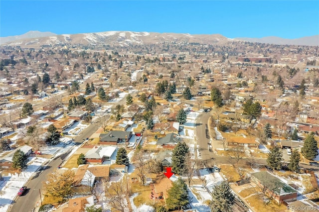 bird's eye view with a mountain view and a residential view