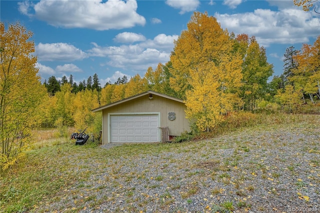 view of garage