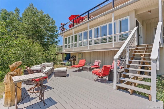 deck featuring an outdoor hangout area