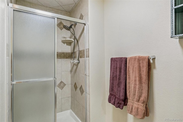 full bathroom featuring a stall shower