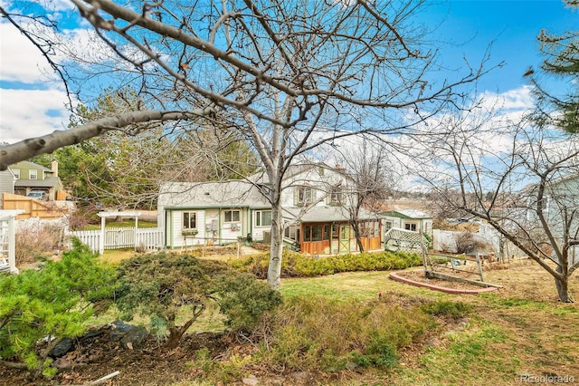 view of yard with fence