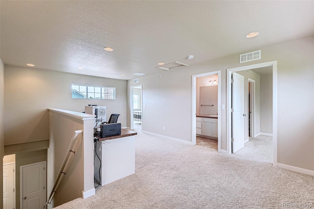 6024 W 1st St Unit 30, Greeley, CO 80634 - office area with light carpet, recessed lighting, baseboards, and a textured ceiling
