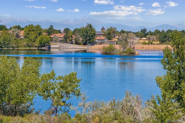 property view of water featuring a mountain view