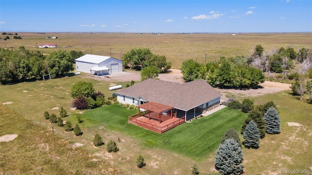 bird's eye view with a rural view