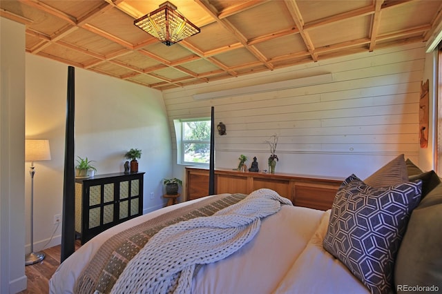 57191 Me Rd, Collbran, CO 81624 - bedroom featuring wood finished floors and wooden walls