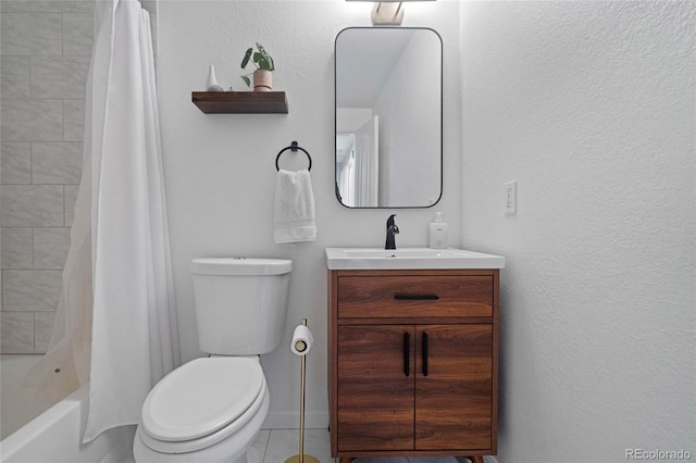 5170 Deephaven Ct, Denver, CO 80239 - bathroom featuring toilet, vanity, and shower / bath combination with curtain