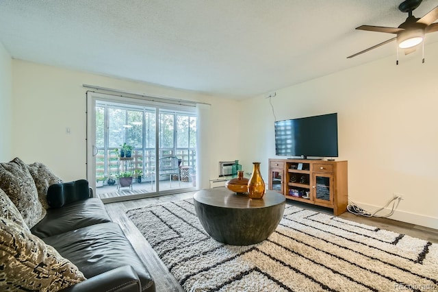 610 S Clinton St Unit 8C, Denver, CO 80247 - living room with wood finished floors and ceiling fan