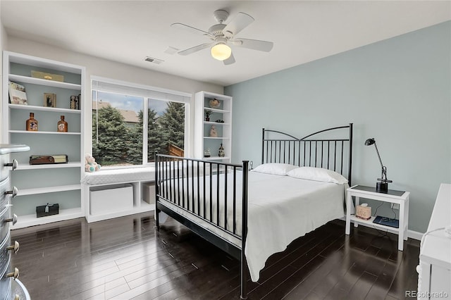 10540 Tracewood Cir, Highlands Ranch, CO 80130 - bedroom with dark wood-style floors and a ceiling fan