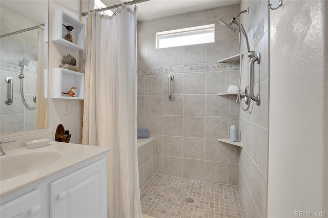 10540 Tracewood Cir, Highlands Ranch, CO 80130 - full bathroom featuring a stall shower and vanity