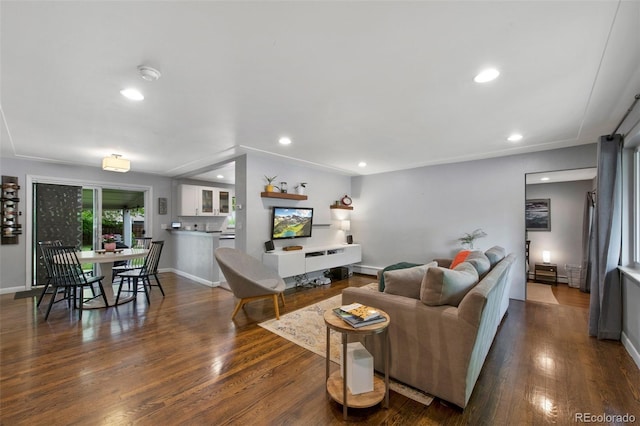 6283 S Prescott St, Littleton, CO 80120 - living area with wood finished floors, recessed lighting, and baseboards