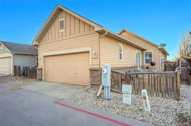 exterior space featuring a garage