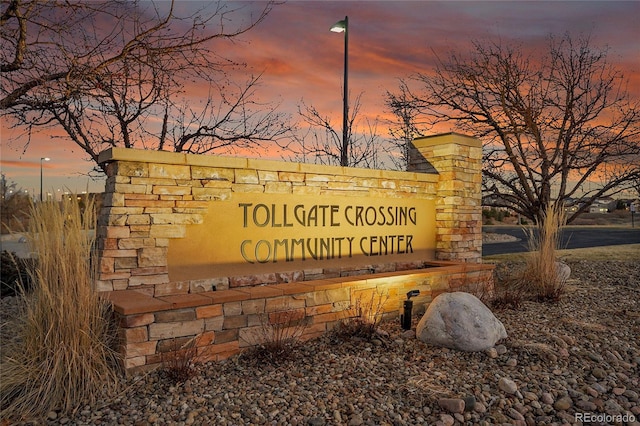 view of community sign