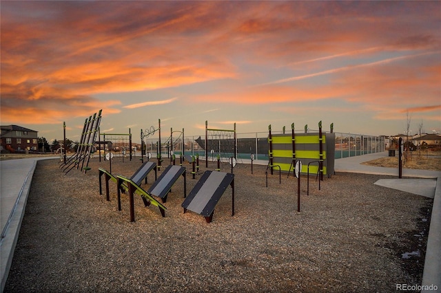 view of playground at dusk