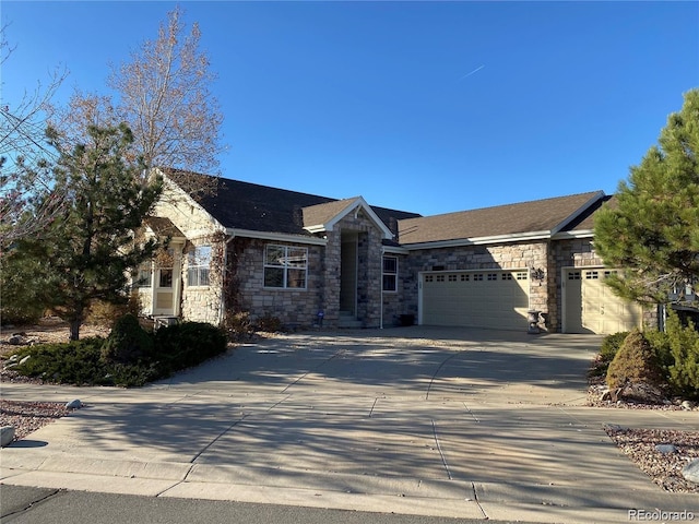 ranch-style home with a garage