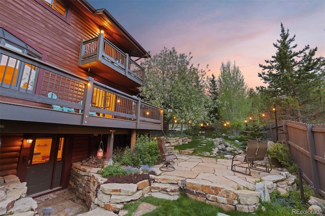 403 Pitkin St, Frisco, CO 80443 - yard at dusk with a balcony and a patio area