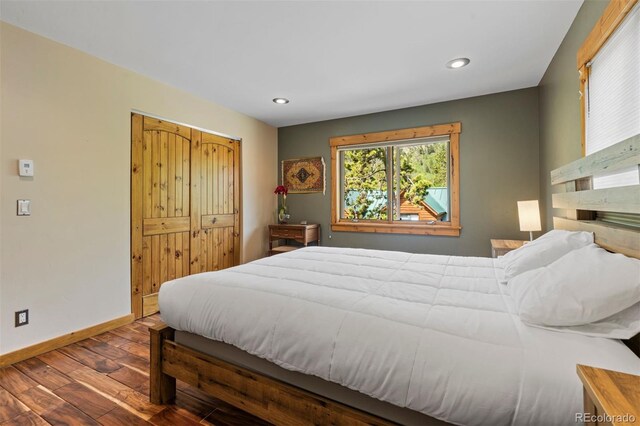 403 Pitkin St, Frisco, CO 80443 - bedroom with wood finished floors, recessed lighting, and a closet