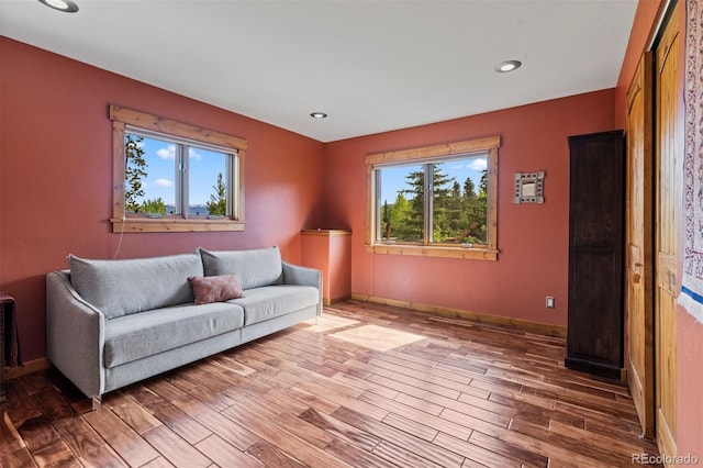 403 Pitkin St, Frisco, CO 80443 - living area featuring wood finished floors and recessed lighting