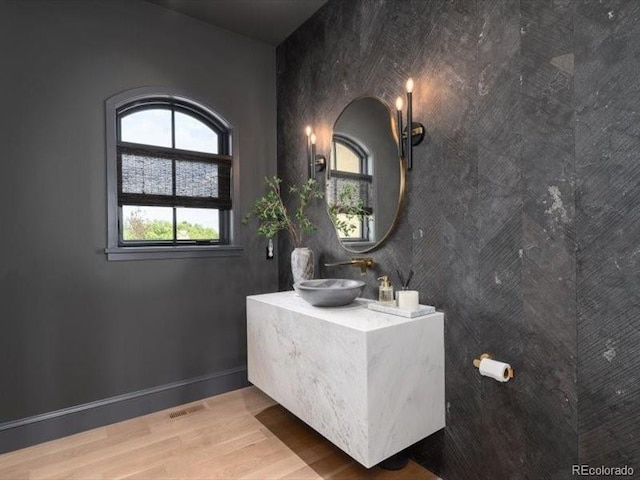 860 Diamond Ridge Cir, Castle Rock, CO 80108 - bathroom with wood finished floors and vanity