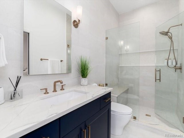 860 Diamond Ridge Cir, Castle Rock, CO 80108 - full bathroom with vanity, toilet, and a shower stall