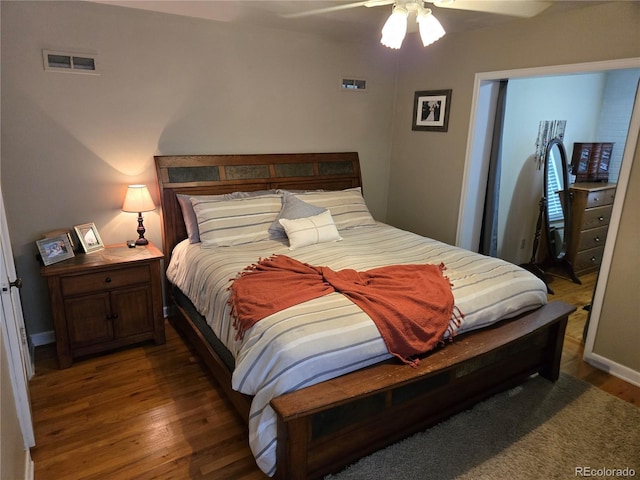 148 15th St, Burlington, CO 80807 - bedroom featuring wood finished floors and a ceiling fan