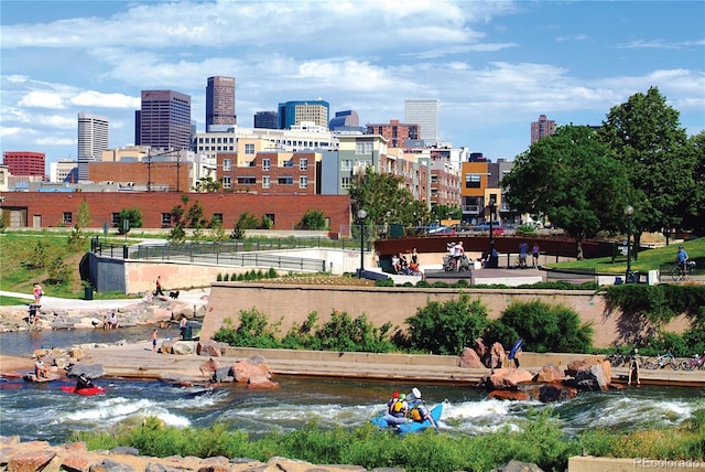surrounding community with a view of skyline