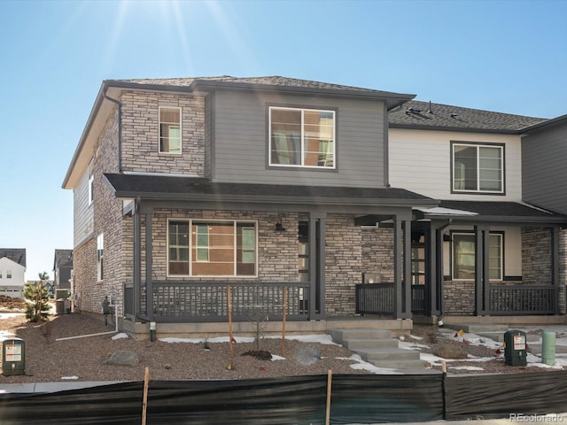 view of front of property with covered porch