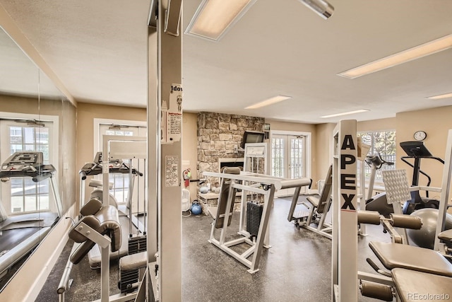 workout area with healthy amount of natural light