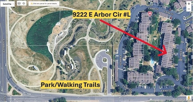 aerial view of property's location