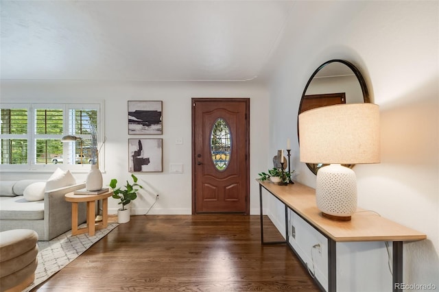 2090 Irving St, Denver, CO 80211 - foyer entrance featuring dark wood-type flooring and baseboards