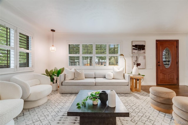 2090 Irving St, Denver, CO 80211 - living room featuring baseboards and wood finished floors